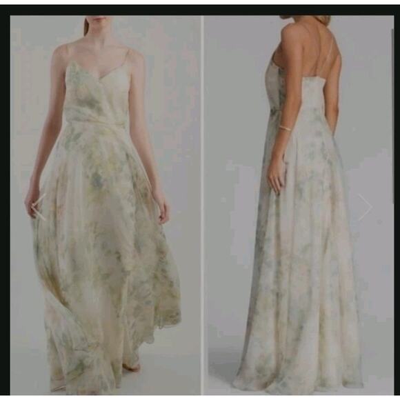 Jenny Yoo Dresses & Skirts - Jenny Yoo Collection Inesse Floral Maxi Dress, Size 4 Green Prom Homecoming